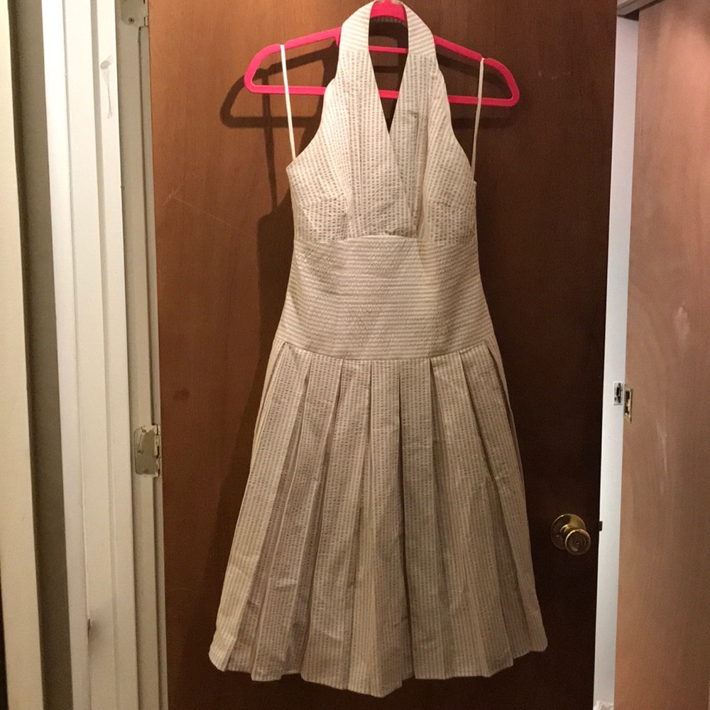 Vintage-styled seersucker halter dress!